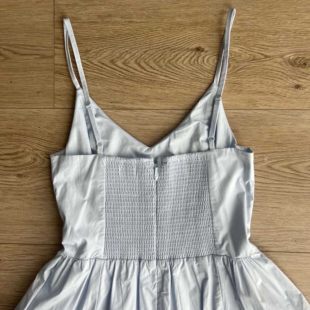 Babaton Technique Poplin Maxi Dress Sz 0 Light Blue - Picture 7 of 15